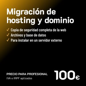 Migración de hosting y dominio · Profesional
