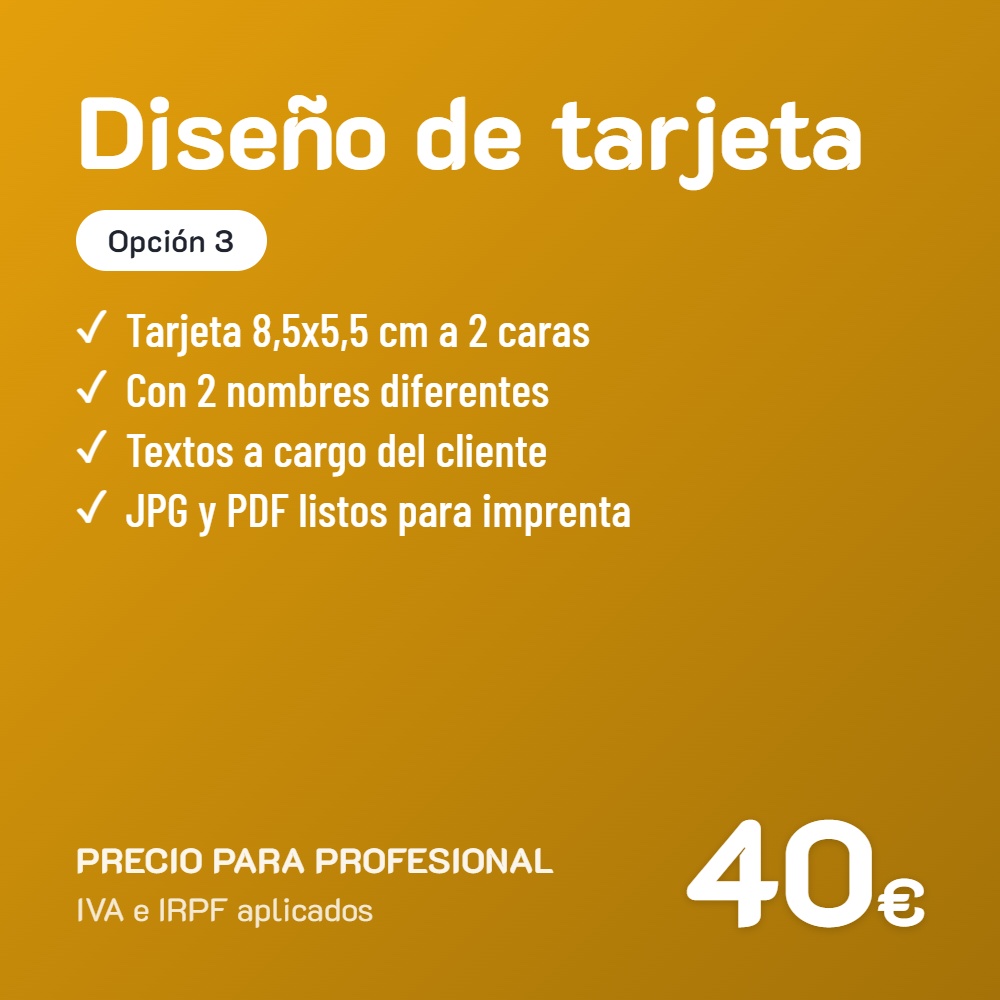 Diseño de tarjeta Opción 3 · Profesional
