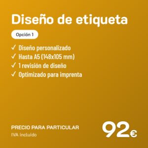 Diseño de etiqueta Opción 1 · Particular