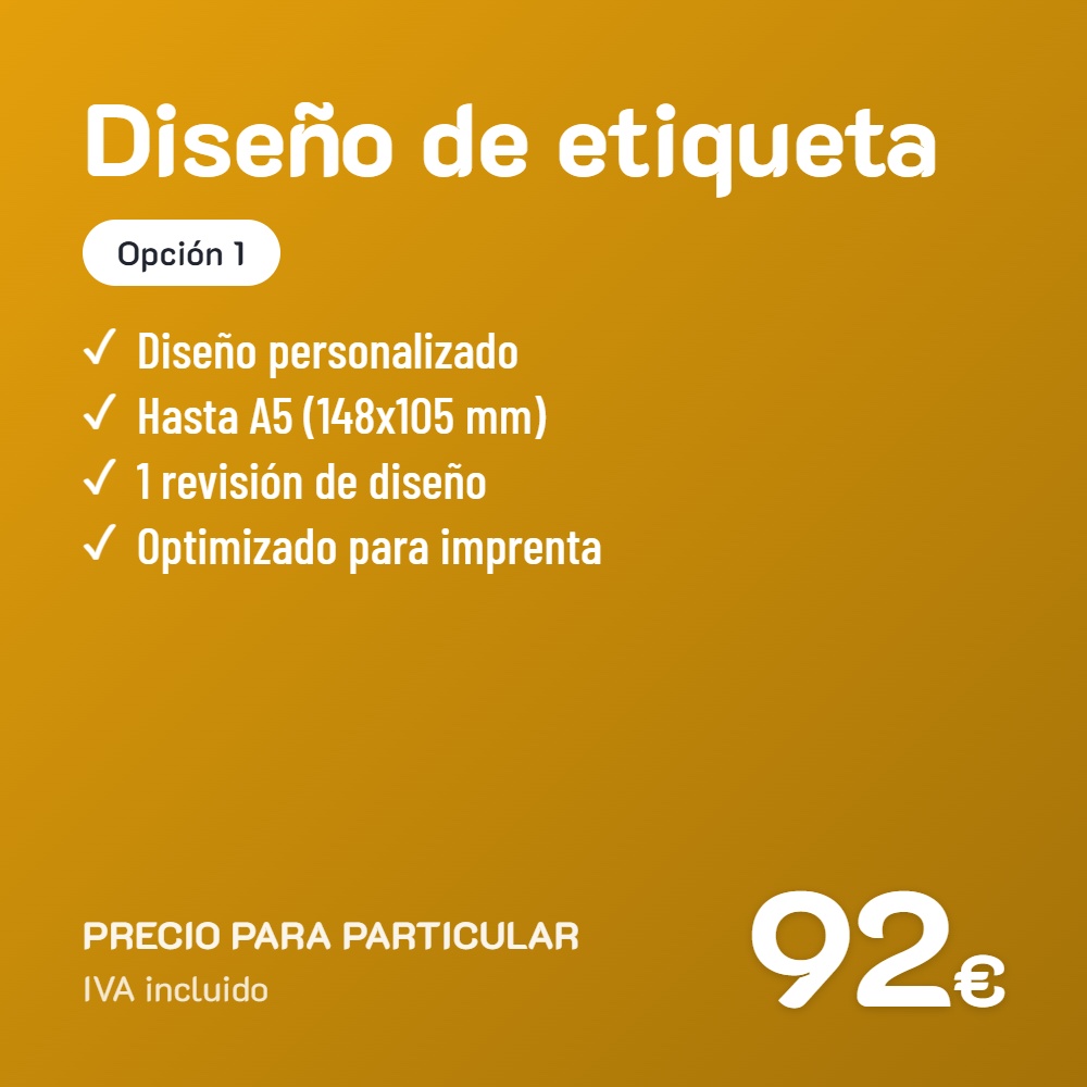 Diseño de etiqueta Opción 1 · Particular