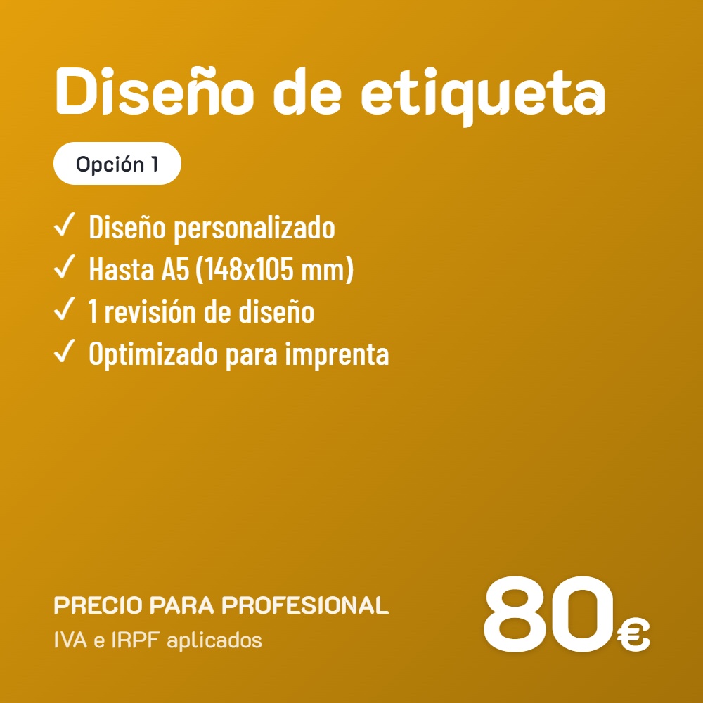 Diseño de etiqueta Opción 1 · Profesional