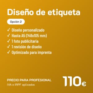 Diseño de etiqueta Opción 2 · Profesional
