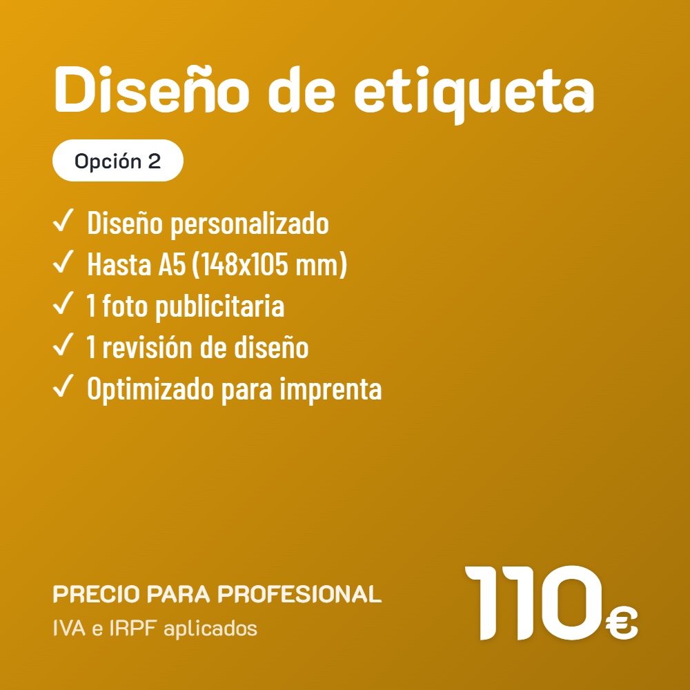 Diseño de etiqueta Opción 2 · Profesional