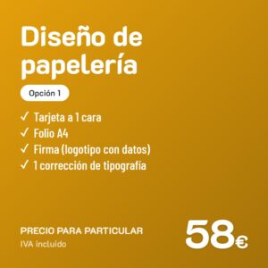 Diseño de papelería Opción 1 · Particular