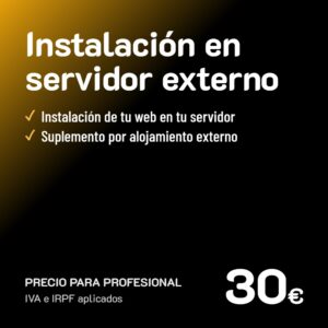Instalación en servidor externo · Profesional