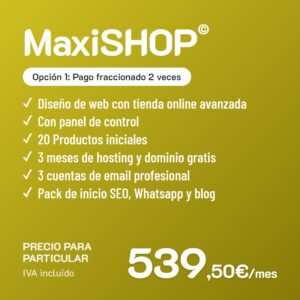 MaxiSHOP© Opción 1 · Particular · Pago fraccionado