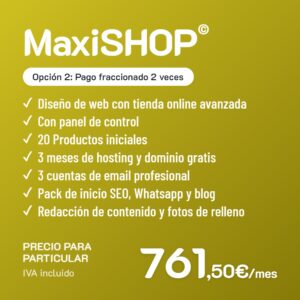 MaxiSHOP© Opción 2 · Particular · Pago fraccionado