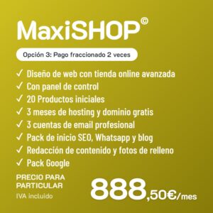 MaxiSHOP© Opción 3 · Particular · Pago fraccionado