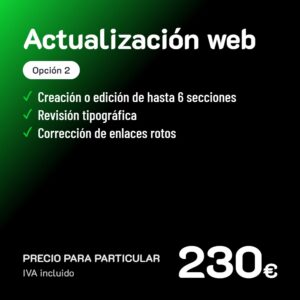 Actualización web Opción 2 · Particular