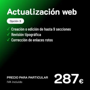 Actualización web Opción 3 · Particular