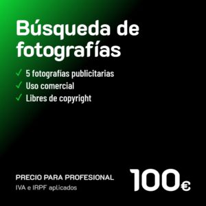 Búsqueda de fotografías publicitarias · Profesional