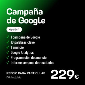 Campaña publicitaria de Google Opción 1 · Particular