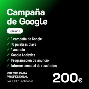 Campaña publicitaria de Google Opción 1 · Profesional
