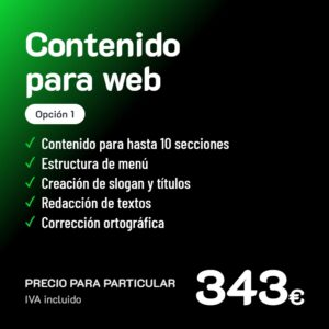 Creación de contenido para web Opción 1 · Particular