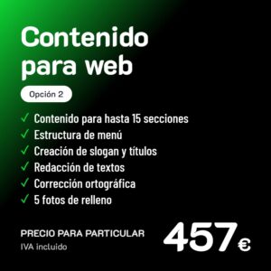 Creación de contenido para web Opción 2 · Particular