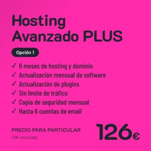 Hosting Avanzado PLUS Opción 1 · Particular