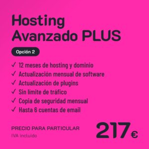 Hosting Avanzado PLUS Opción 2 · Particular