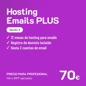 Hosting Emails PLUS Opción 2 · Profesional