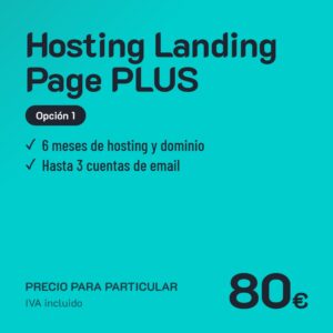 Hosting Landing Page PLUS Opción 1 · Particular