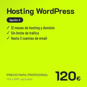 Hosting WordPress Opción 2 · Profesional