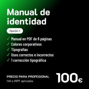 Manual de identidad corporativa Opción 1 · Profesional