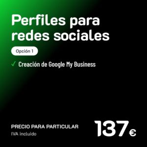 Creación de perfiles para redes sociales Opción 1 · Particular