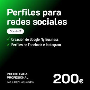 Creación de perfiles para redes sociales Opción 2 · Profesional