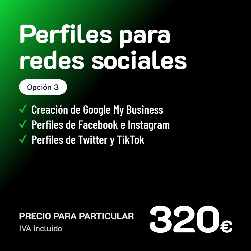 Creación de perfiles para redes sociales Opción 3 · Particular