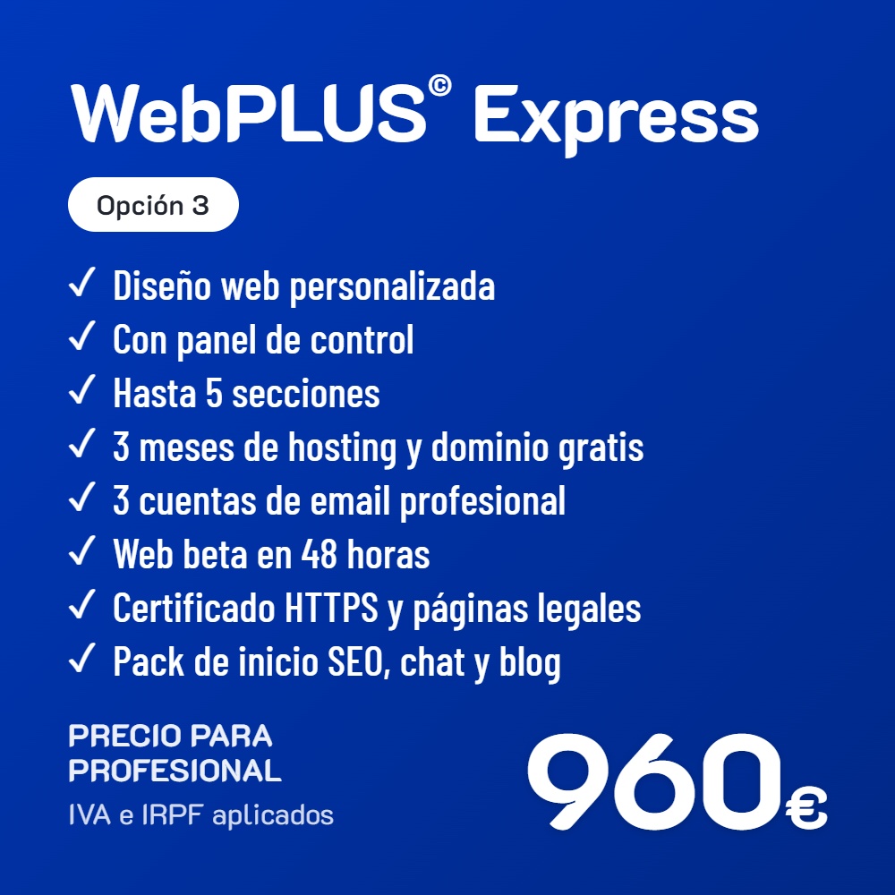 WebPLUS© Express Opción 3 · Profesional