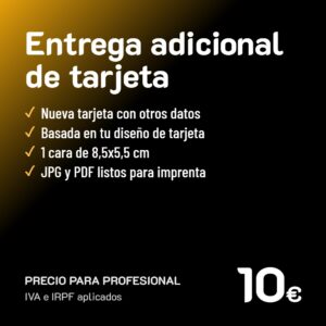 Entrega adicional de tarjeta · Profesional