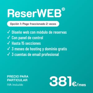 ReserWEB© Opción 1 · Particular · Pago fraccionado