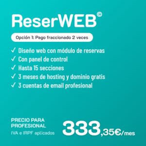 ReserWEB© Opción 1 · Profesional · Pago fraccionado
