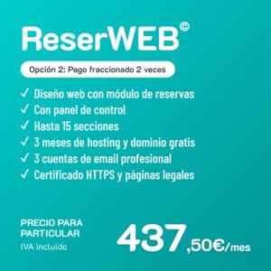 ReserWEB© Opción 2 · Particular · Pago fraccionado