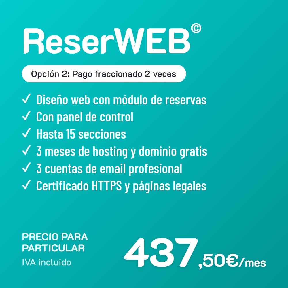 ReserWEB© Opción 2 · Particular · Pago fraccionado