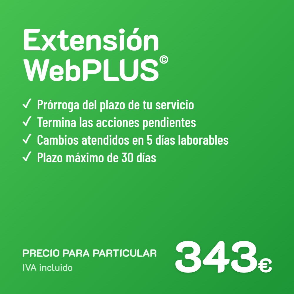 Extensión de servicio WebPLUS© · Particular