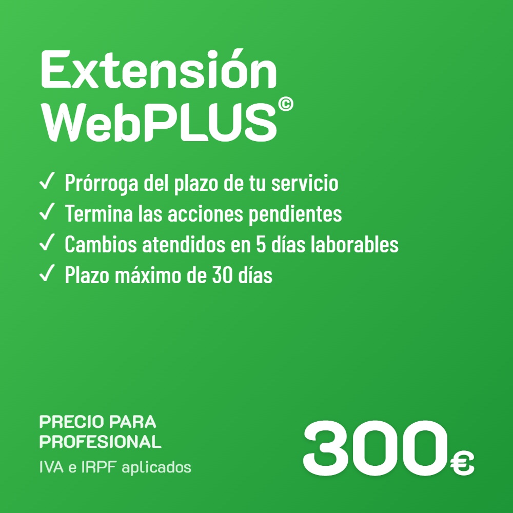 Extensión de servicio WebPLUS© · Profesional