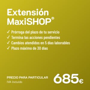 Extensión de servicio MaxiSHOP© · Particular