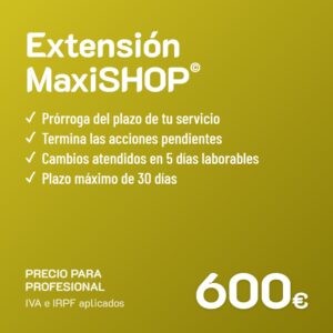 Extensión de servicio MaxiSHOP© · Profesional