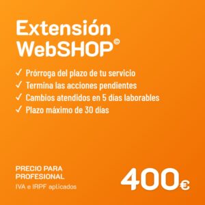 Extensión de servicio WebSHOP© · Profesional