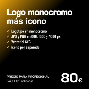 Entrega de logotipo en monocromo más icono · Profesional