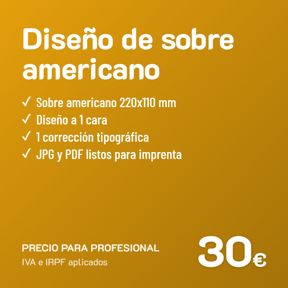 Diseño de sobre americano · Profesional