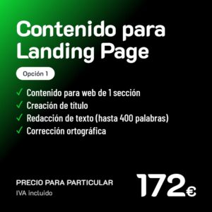 Creación de contenido para Landing Page Opción 1 · Particular