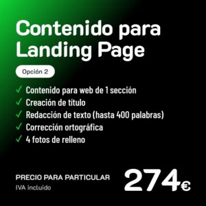 Creación de contenido para Landing Page Opción 2 · Particular