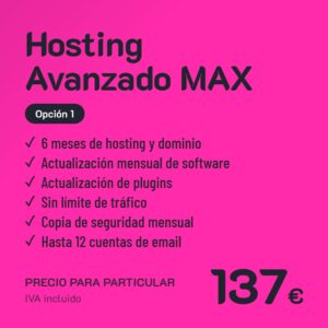 Hosting Avanzado MAX Opción 1 · Particular