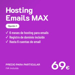 Hosting Emails MAX Opción 1 · Particular