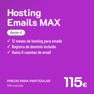 Hosting Emails MAX Opción 2 · Particular