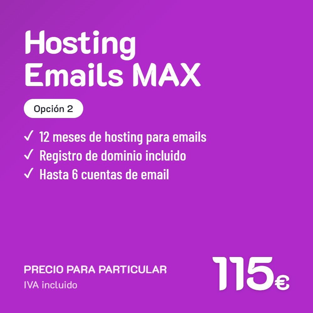 Hosting Emails MAX Opción 2 · Particular