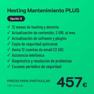 Hosting Mantenimiento PLUS Opción 2 · Particular