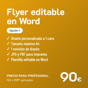 Diseño de flyer editable en Word Opción 1 · Profesional