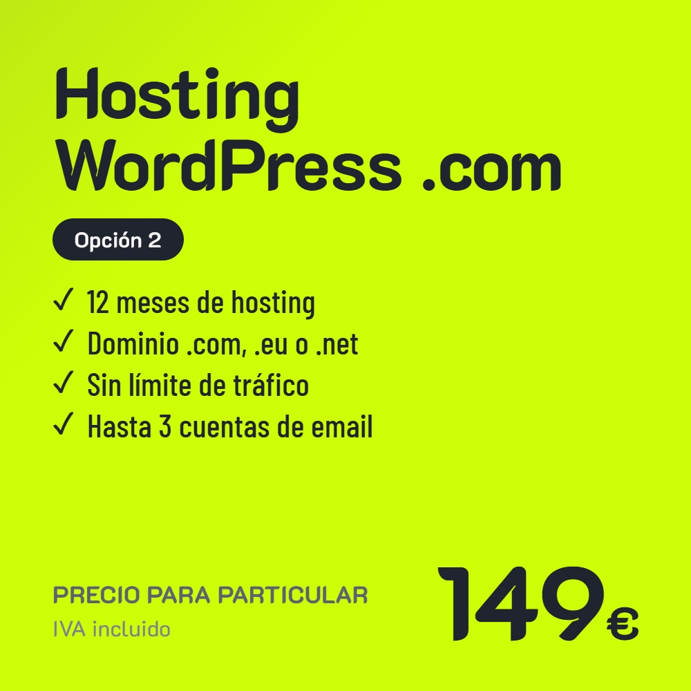 Hosting WordPress .com Opción 2 · Particular
